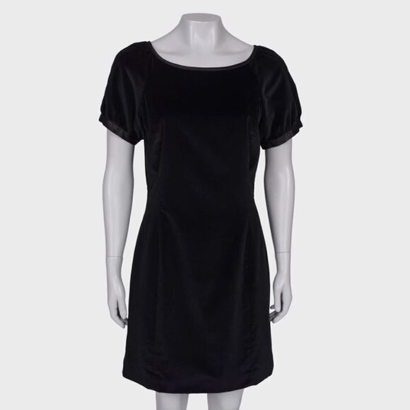 Rachel‎ Zoe Black Velvet Lace-Back Puff Sleeve Mini Dress Black Size 8 NWT - Picture 2 of 12